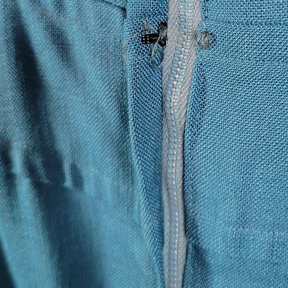 Vintage 1960s Sue Brett Dress XS Teal Mod A-Line Fit & Flare USA Made - Picture 10 of 12